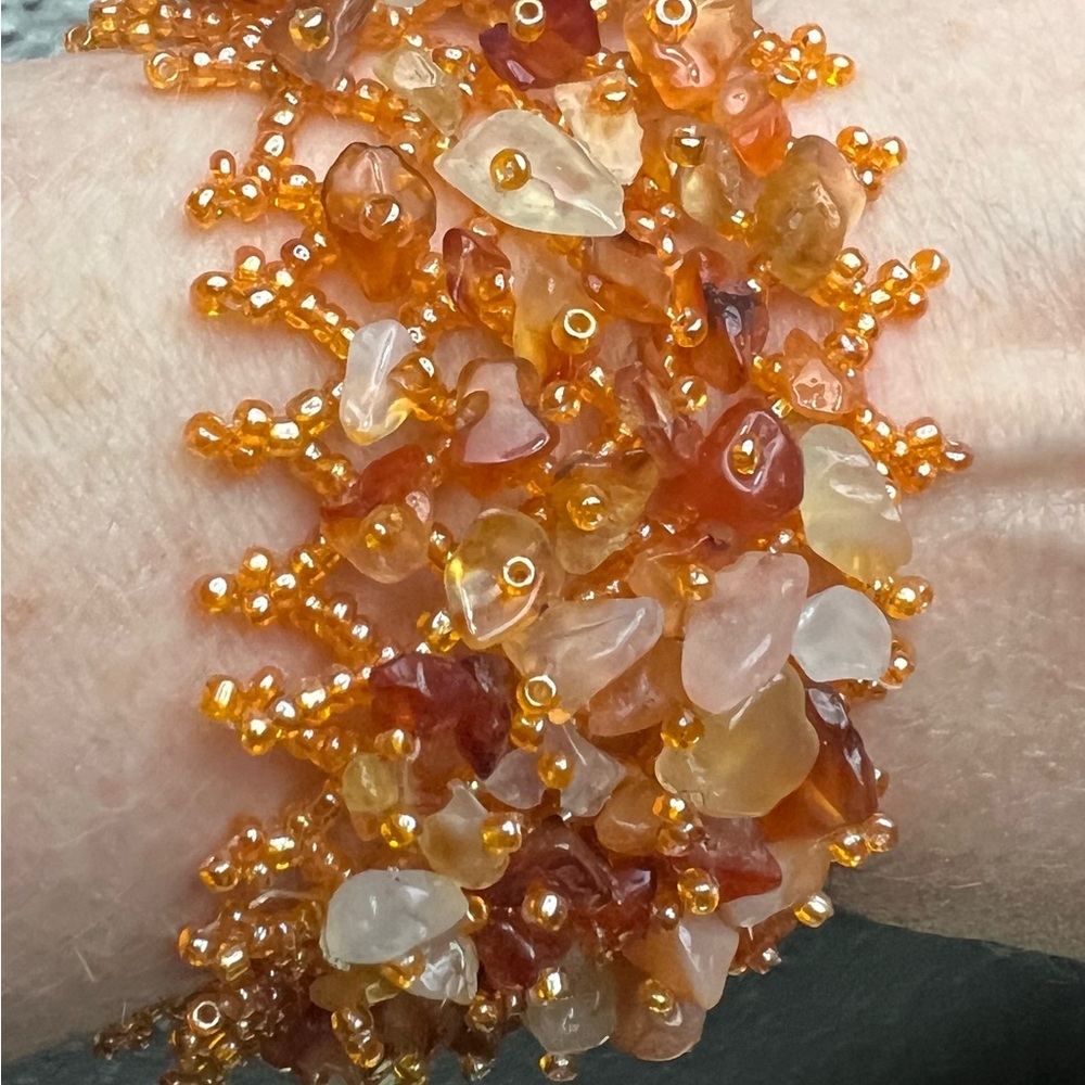 Orange Beaded Bracelet